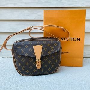 Louis Vuitton Monogram Crossbody Bag with Tan Trim